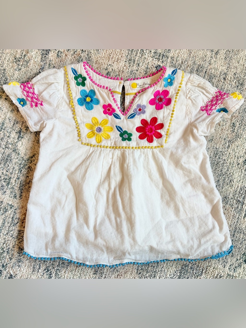 Mini Boden Embroidered Floral Blouse (4-5Y)